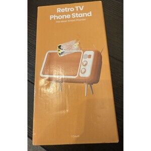 Retro TV Phone Stand Orange Throwback New